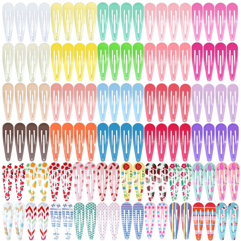 Funtopia 120 Pcs Funtopia 2 Inch Candy Color Barrettes and Non-Slip Metal Snap Hair Accessories for Kids, Teens, and Women (40 Assorted Colors) - Image 1